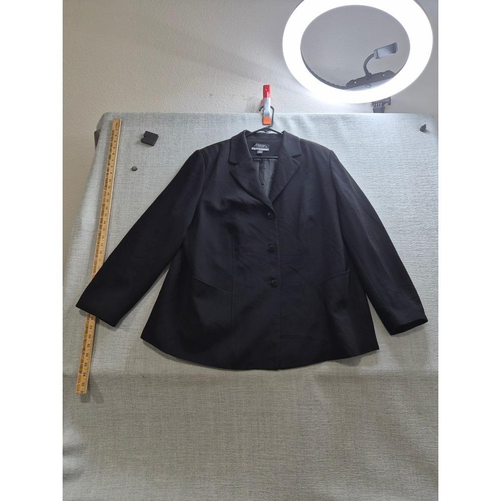 Casual Corner Annex Essentials Blazer Jacket Womens 18W Black Single Breasted